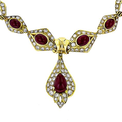 Vintage Ruby Necklace For Sale